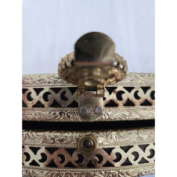 VTG 1950/60's Renaissance Tapestry Briefcase Bag Gold Multicolor Rare - Picture 5 of 6